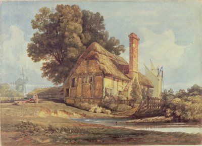 Häuschen am Flussufer von Miles Edmund Cotman
